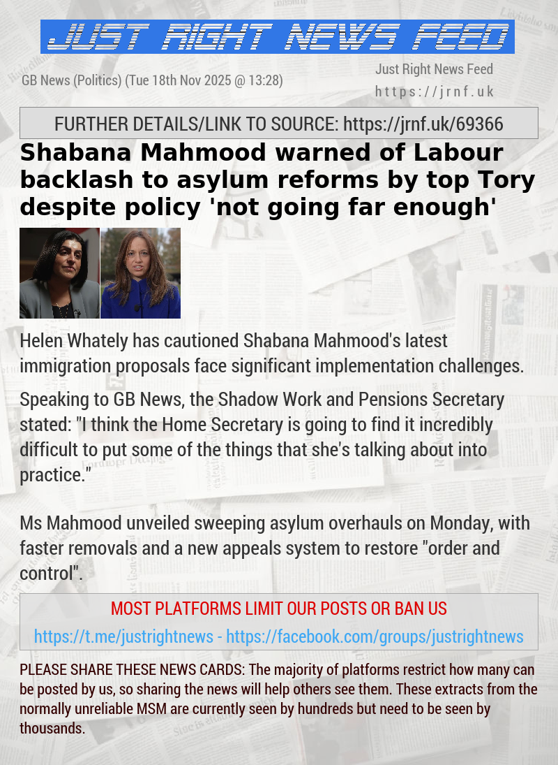 Shabana Mahmood warned of Labour backlash to asylum reforms by top Tory despite policy ’not going far enough’