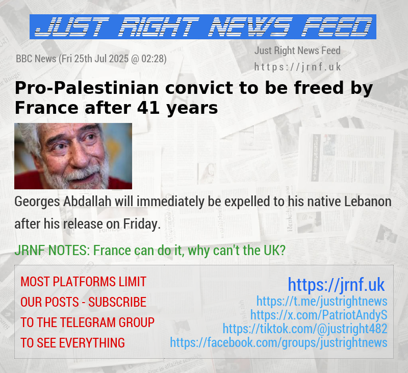 Pro—Palestinian convict to be freed by France after 41 years