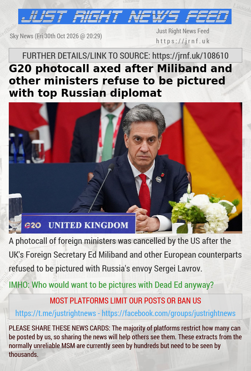 G20 photocall axed after Miliband and other ministers refuse to be pictured with top Russian diplomat