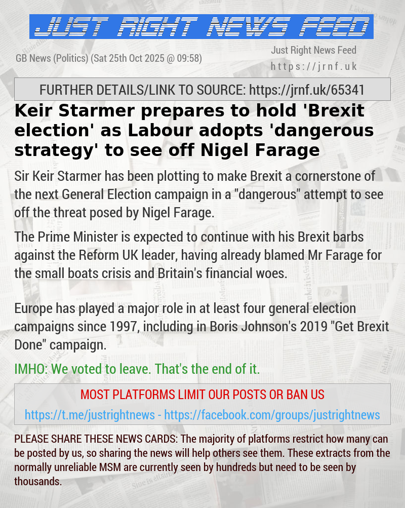 Keir Starmer prepares to hold ’Brexit election’ as Labour adopts ’dangerous strategy’ to see off Nigel Farage