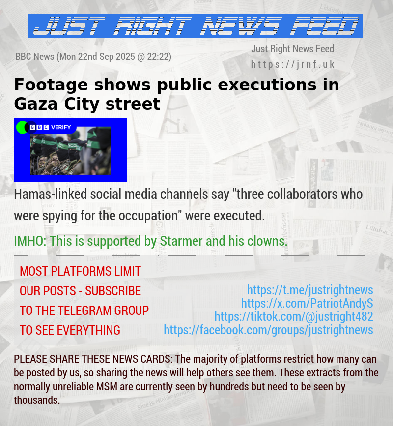 Footage shows public executions in Gaza City street