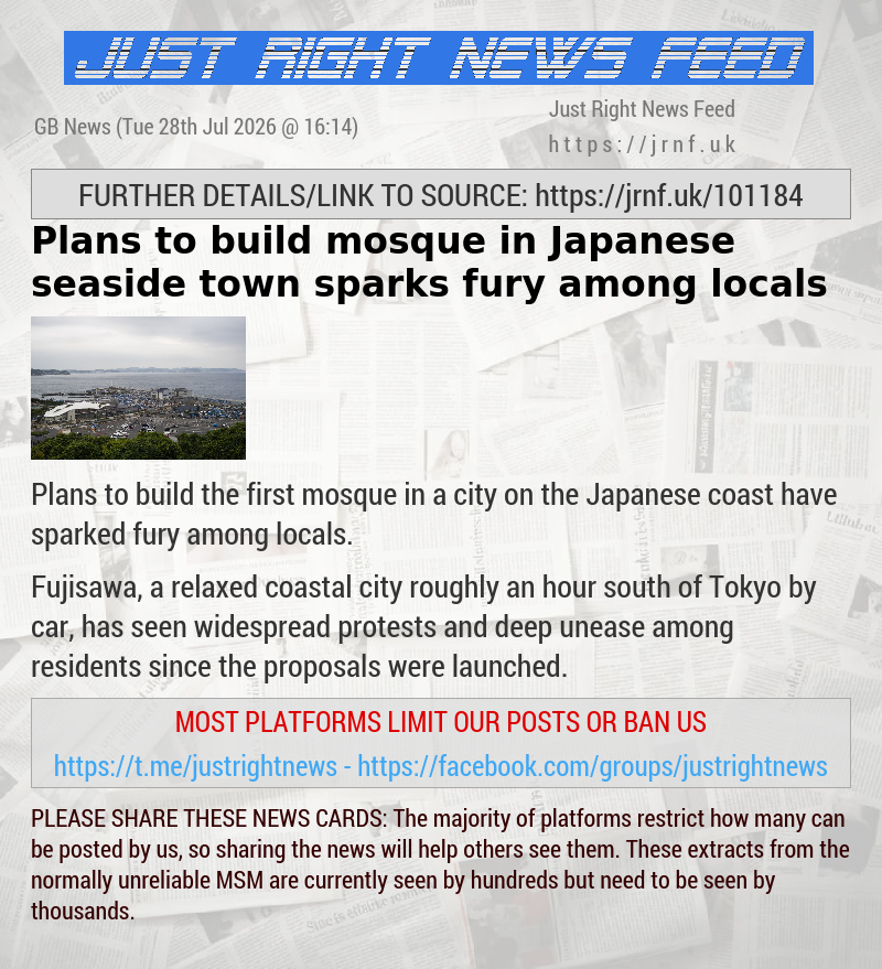 Plans to build mosque in Japanese seaside town sparks fury among locals
