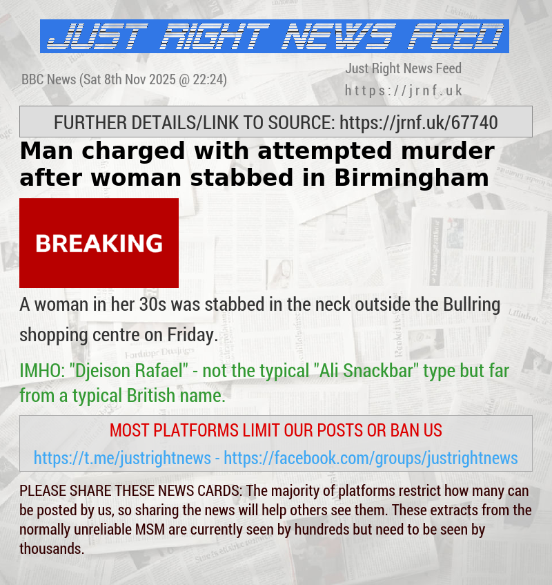 Man charged with attempted murder after woman stabbed in Birmingham