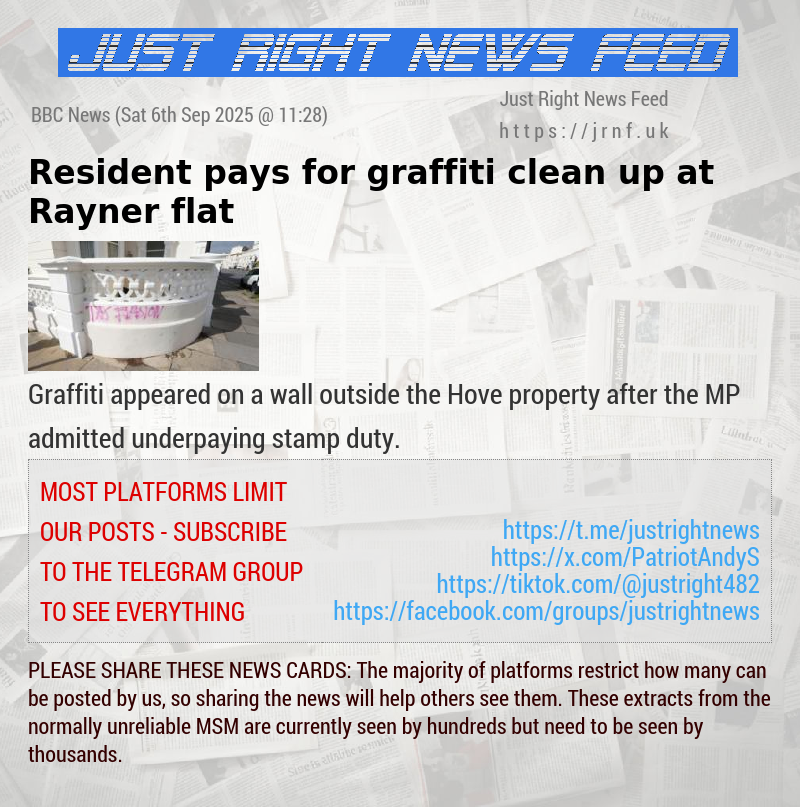 Resident pays for graffiti clean—up at Rayner flat
