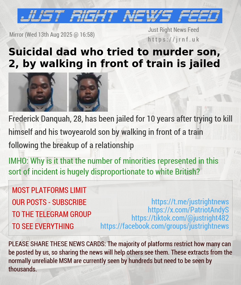 Suicidal dad who tried to murder son, 2, by walking in front of train is jailed