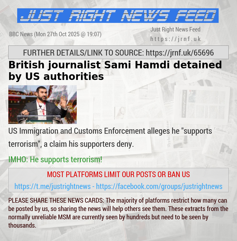 British journalist Sami Hamdi detained by US authorities