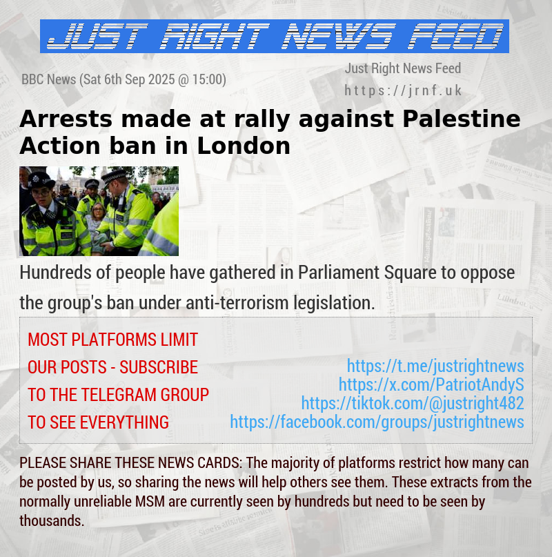 Arrests made at rally against Palestine Action ban in London