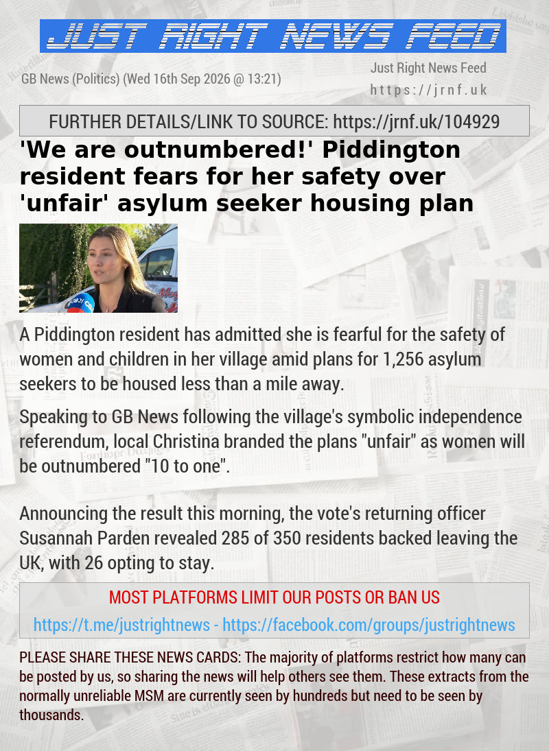 ’We are outnumbered!’ Piddington resident fears for her safety over ’unfair’ asylum seeker housing plan