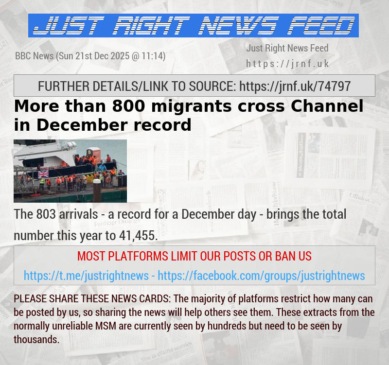 More than 800 migrants cross Channel in December record