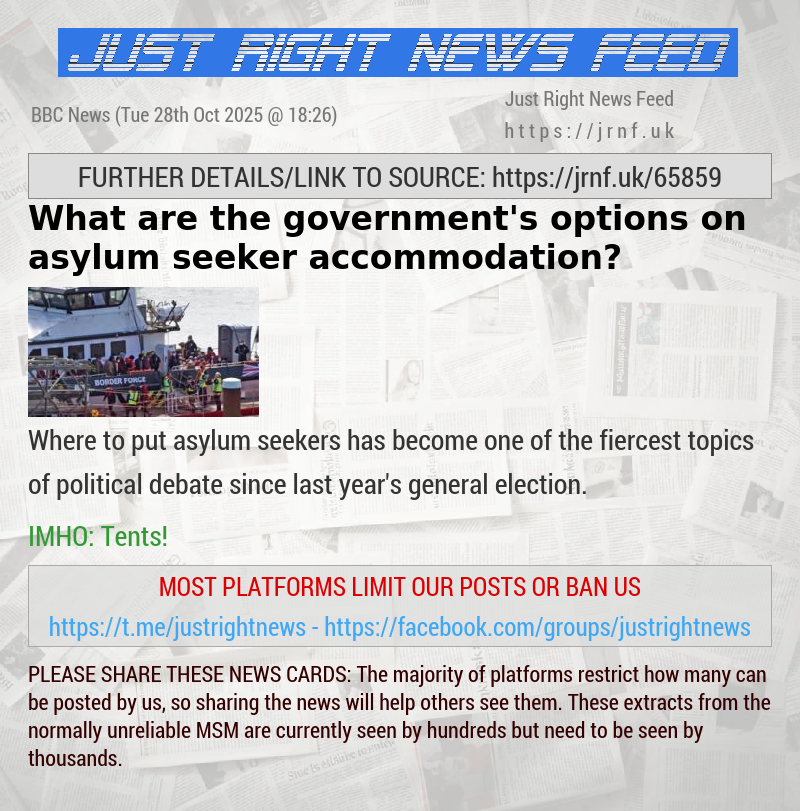 What are the government’s options on asylum seeker accommodation?