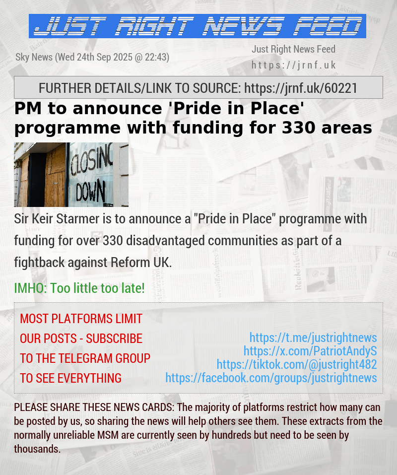 PM to announce ’Pride in Place’ programme with funding for 330 areas