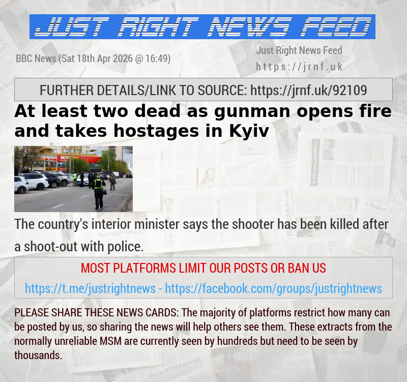 At least two dead as gunman opens fire and takes hostages in Kyiv