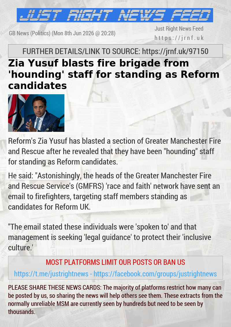 Zia Yusuf blasts fire brigade from ’hounding’ staff for standing as Reform candidates