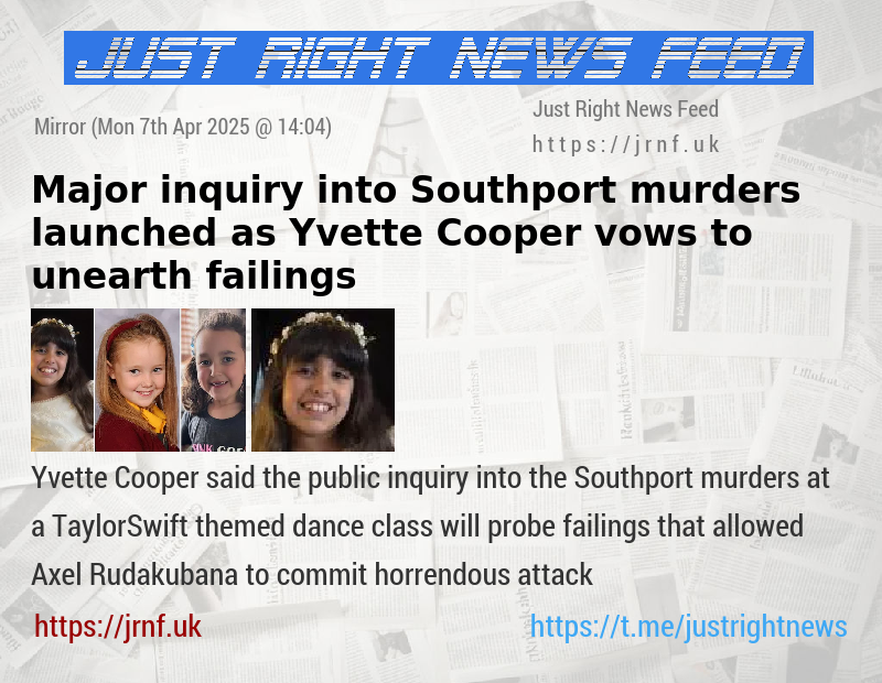 Major inquiry into Southport murders launched as Yvette Cooper vows to unearth failings