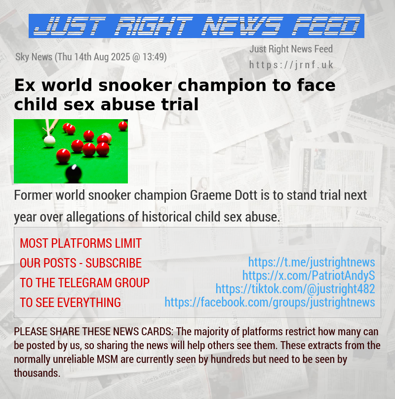 Ex—world snooker champion to face child sex abuse trial