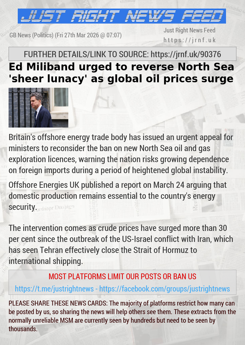 Ed Miliband urged to reverse North Sea ’sheer lunacy’ as global oil prices surge