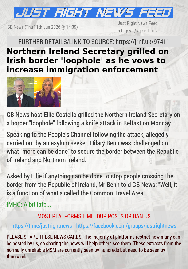 Northern Ireland Secretary grilled on Irish border ’loophole’ as he vows to increase immigration enforcement