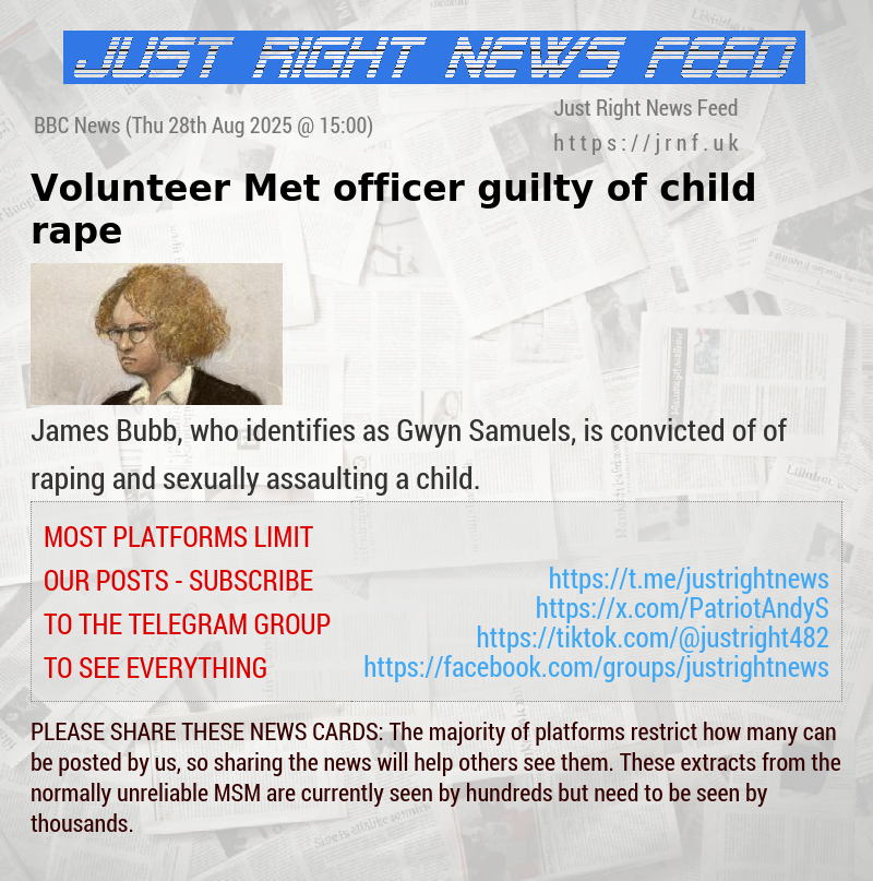 Volunteer Met officer guilty of child rape