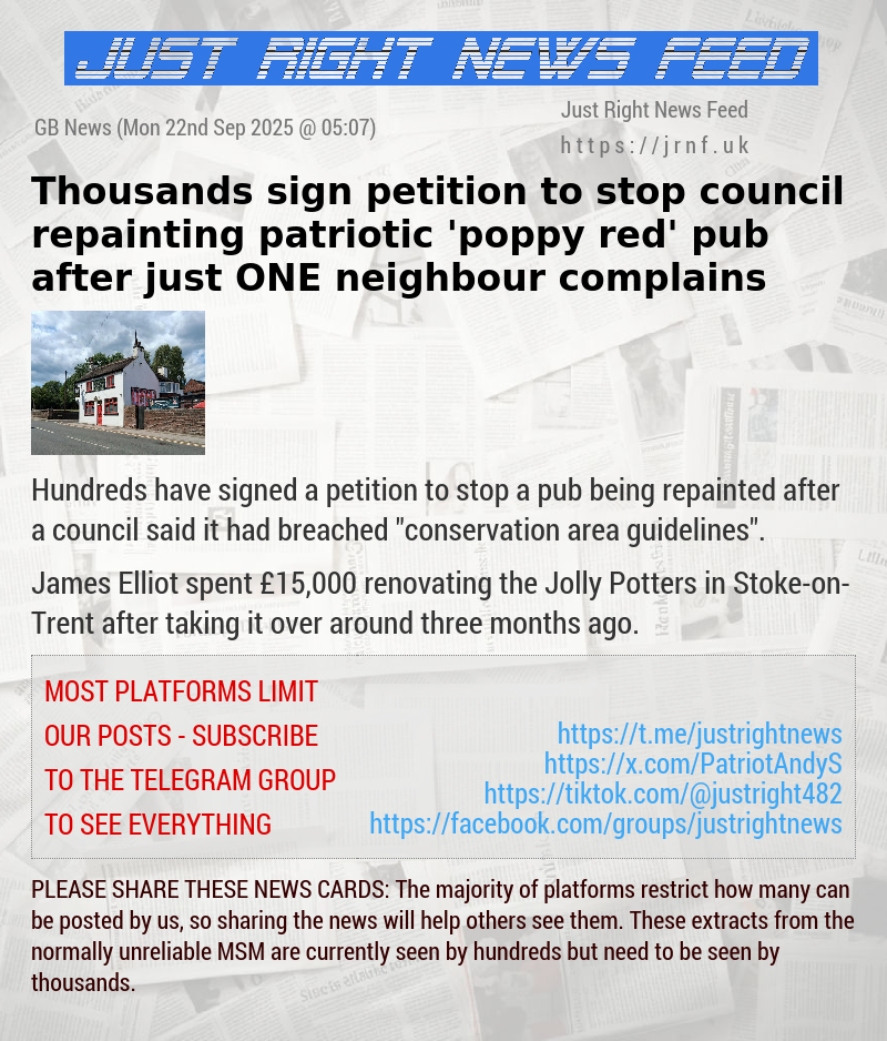 Thousands sign petition to stop council repainting patriotic ’poppy red’ pub after just ONE neighbour complains