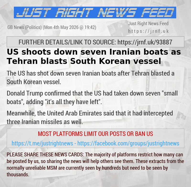 US shoots down seven Iranian boats as Tehran blasts South Korean vessel