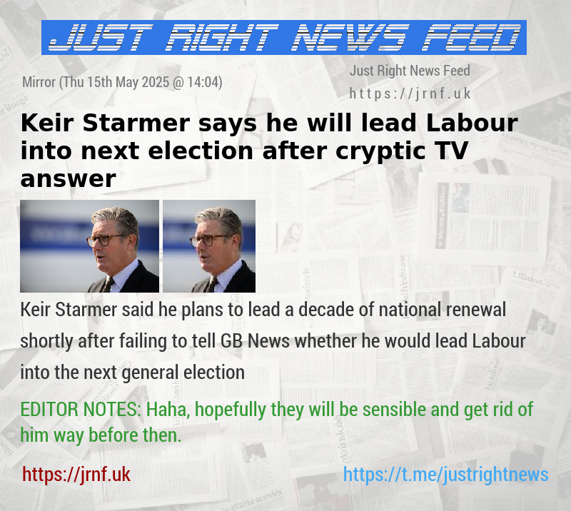 Keir Starmer says he will lead Labour into next election after cryptic TV answer