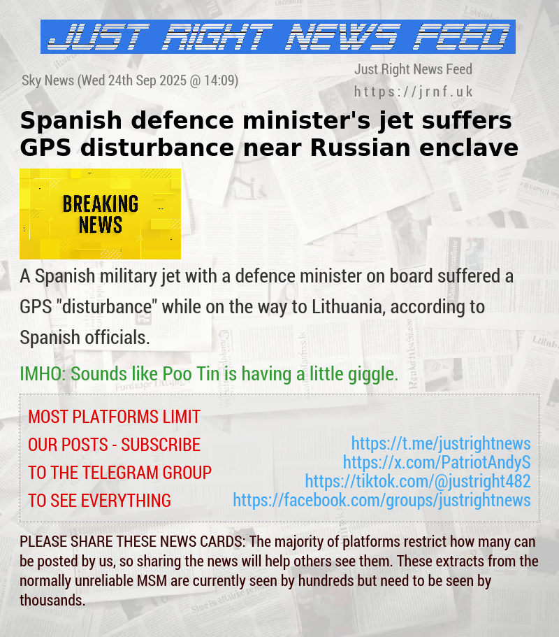 Spanish defence minister’s jet suffers GPS disturbance near Russian enclave