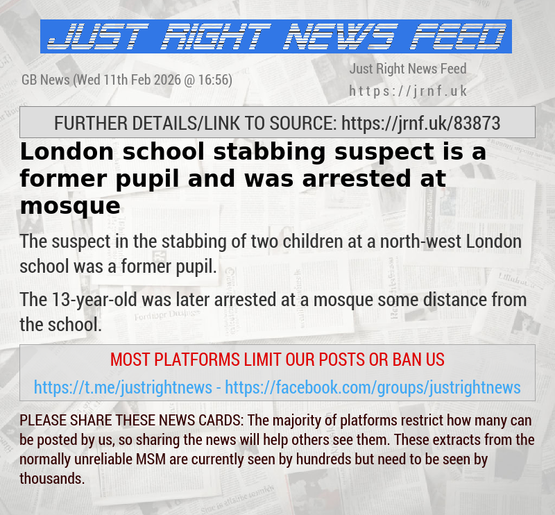 London school stabbing suspect is a former pupil and was arrested at mosque