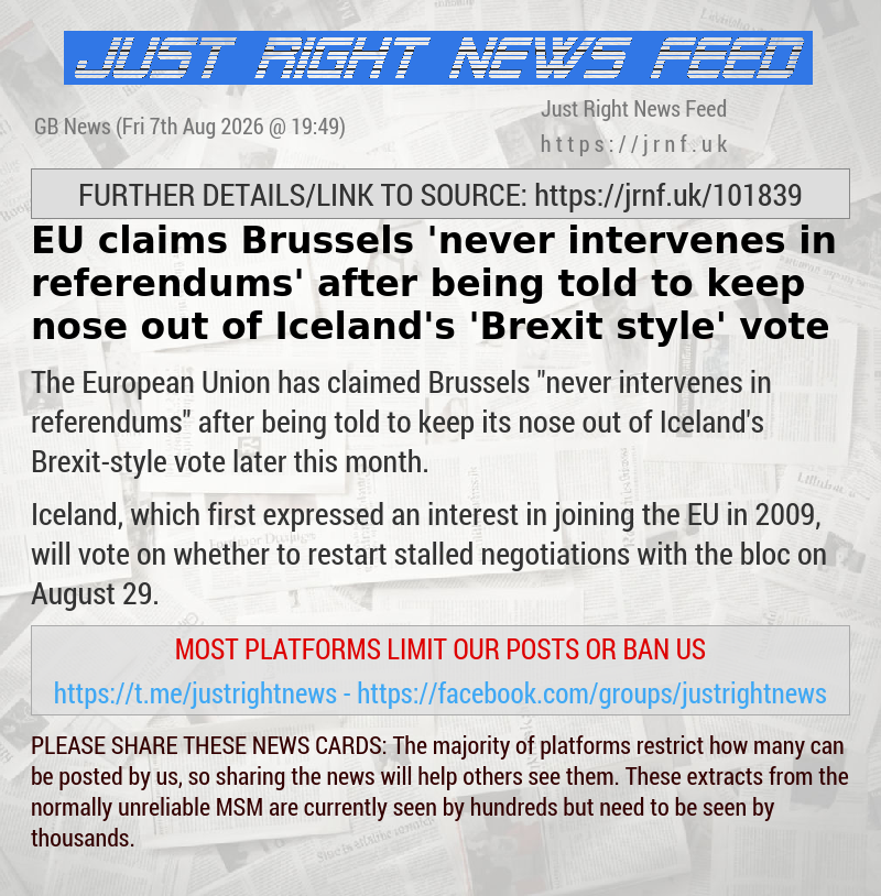 EU claims Brussels ’never intervenes in referendums’ after being told to keep nose out of Iceland’s ’Brexit—style’ vote