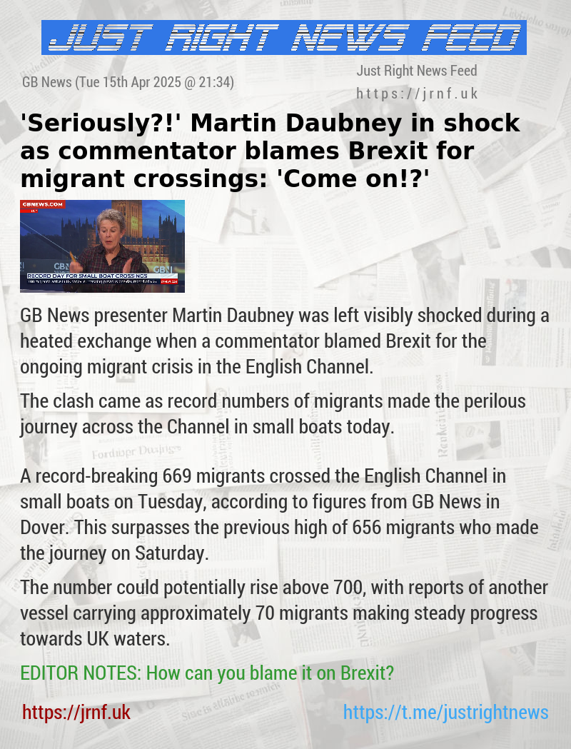 ’Seriously?!’ Martin Daubney in shock as commentator blames Brexit for migrant crossings: ’Come on!?’