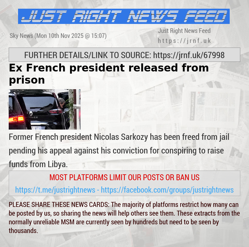 Ex—French president released from prison