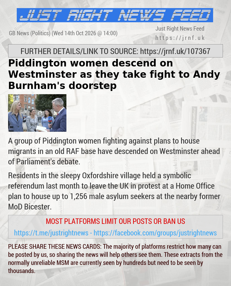 Piddington women descend on Westminster as they take fight to Andy Burnham’s doorstep