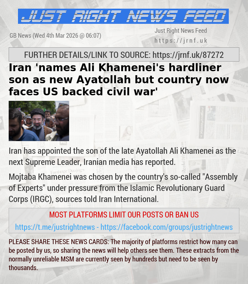 Iran ’names Ali Khamenei’s hardliner son as new Ayatollah — but country now faces US—backed civil war’