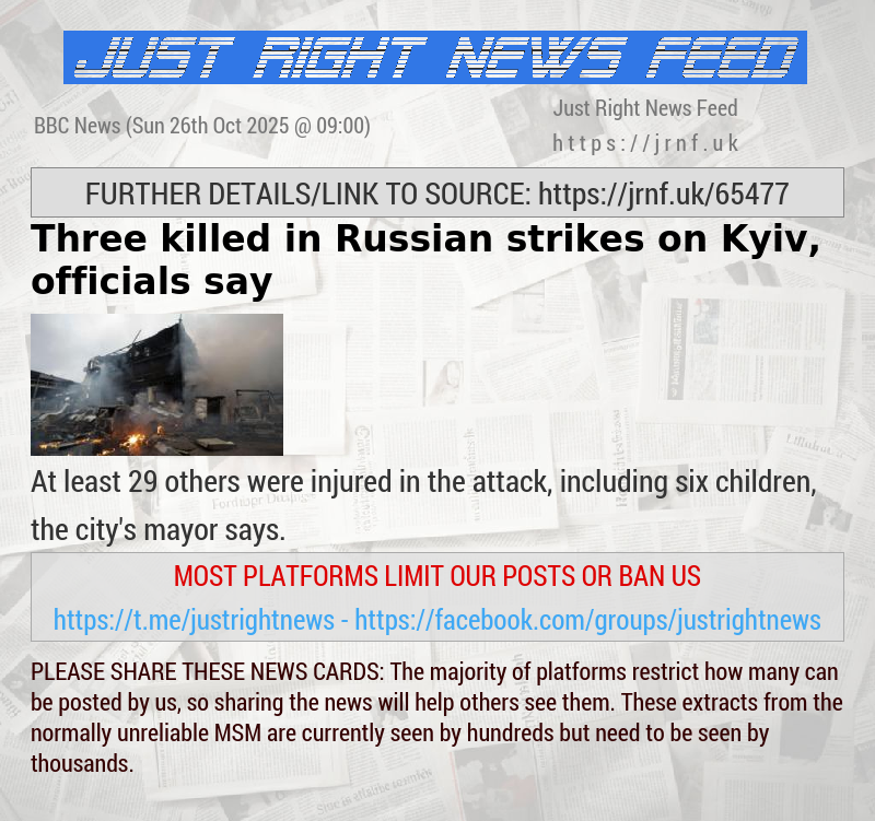 Three killed in Russian strikes on Kyiv, officials say