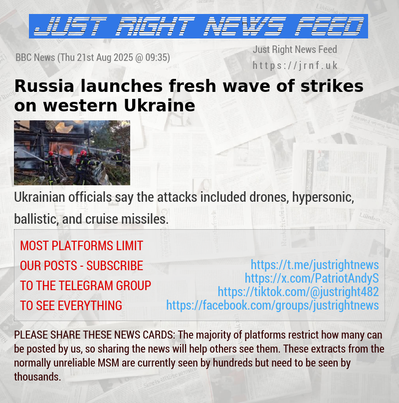 Russia launches fresh wave of strikes on western Ukraine