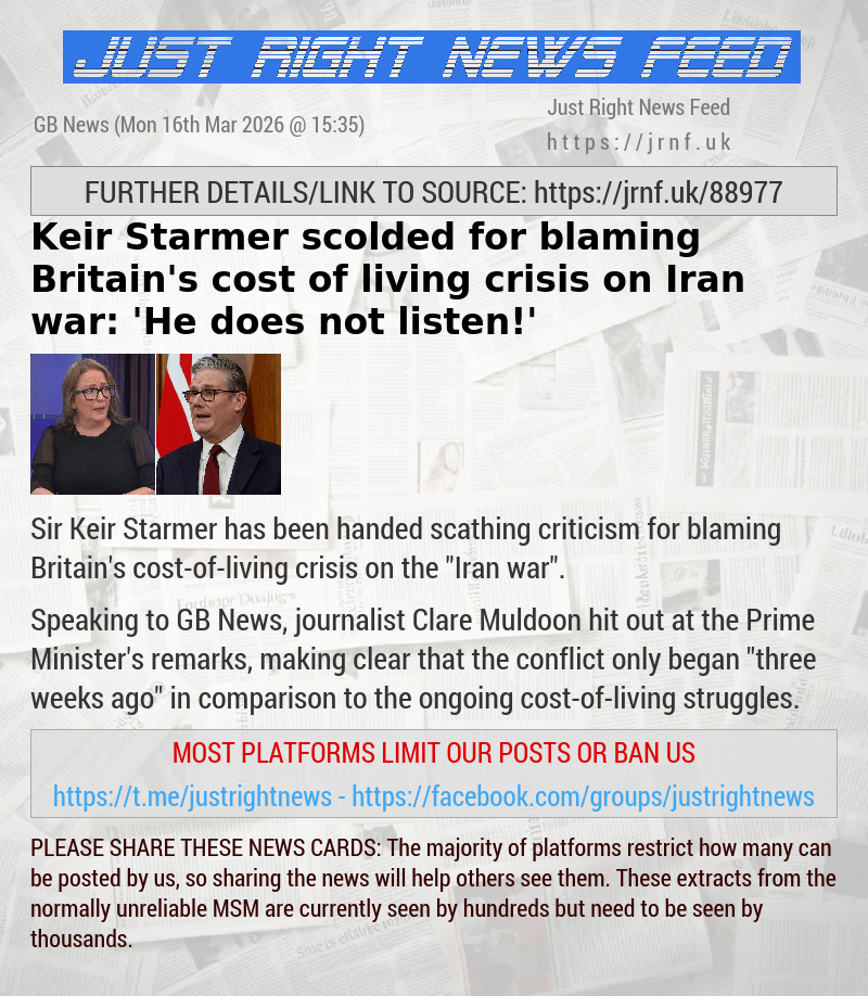 Keir Starmer scolded for blaming Britain’s cost of living crisis on Iran war: ’He does not listen!’