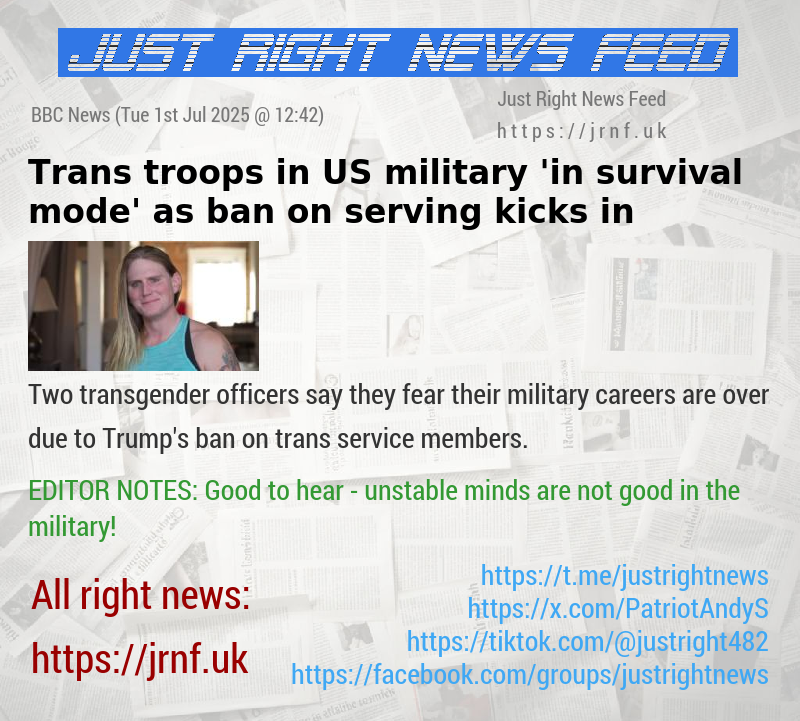 Trans troops in US military ’in survival mode’ as ban on serving kicks in