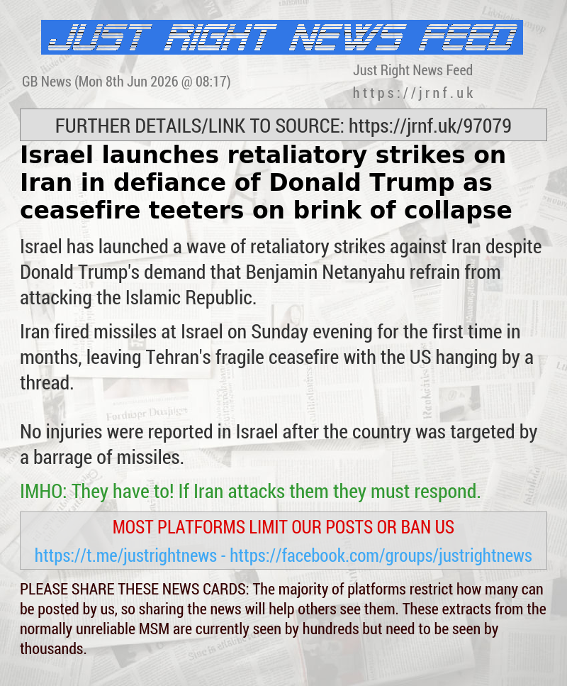 Israel launches retaliatory strikes on Iran in defiance of Donald Trump as ceasefire teeters on brink of collapse