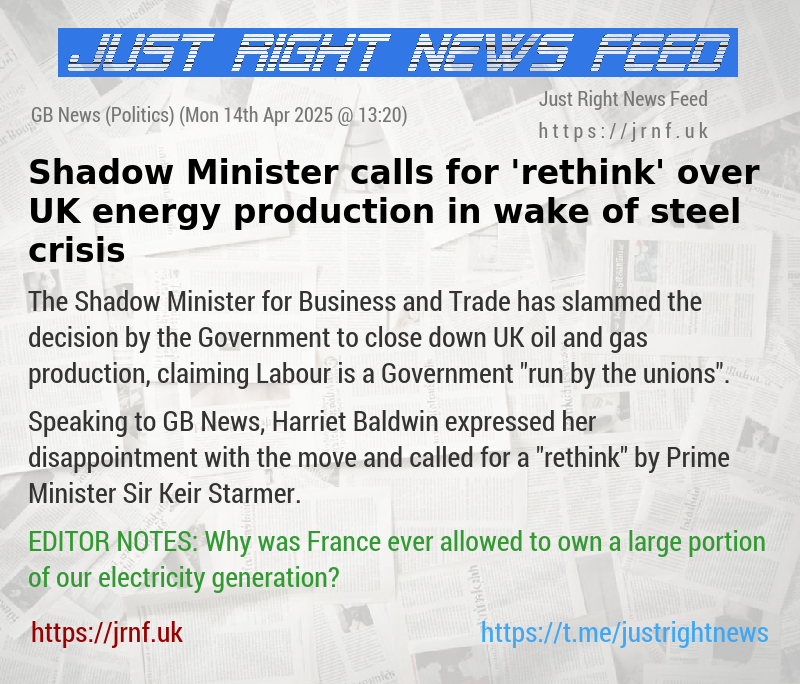 Shadow Minister calls for ’rethink’ over UK energy production in wake of steel crisis