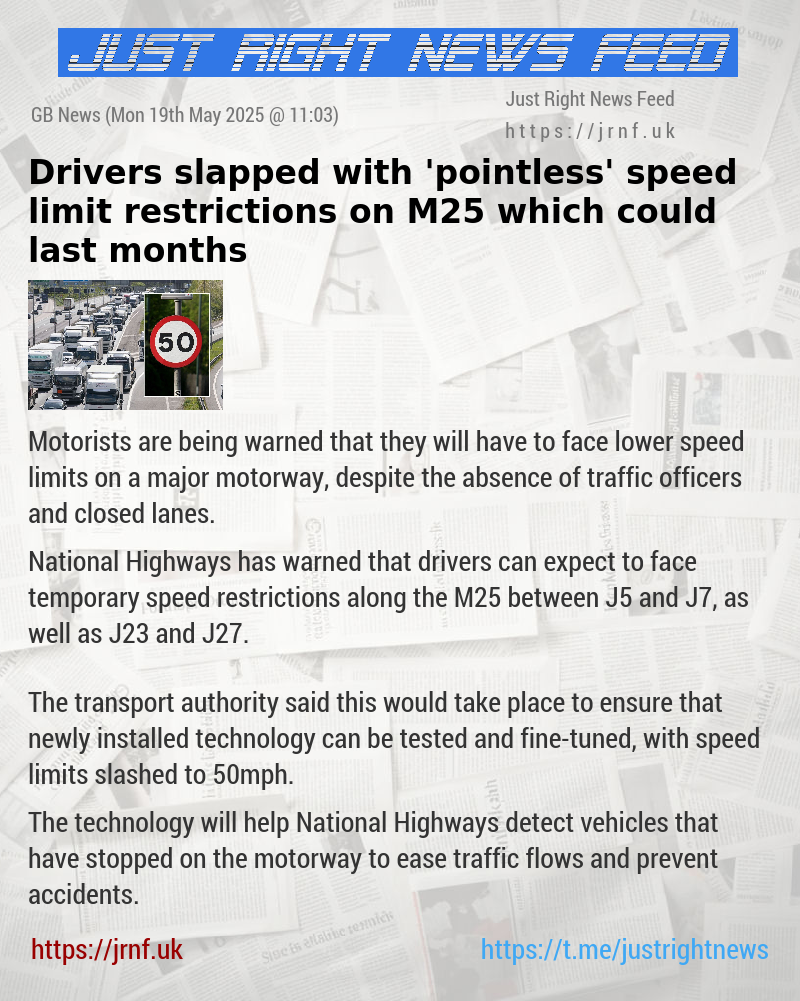 Drivers slapped with ’pointless’ speed limit restrictions on M25 which could last months