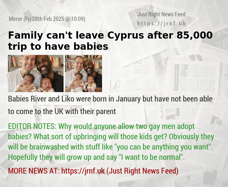 Family can’t leave Cyprus after 85,000 trip to have babies