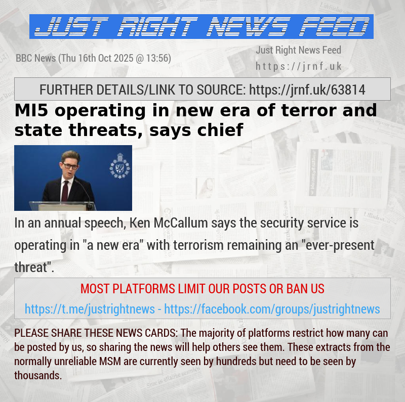 MI5 operating in new era of terror and state threats, says chief