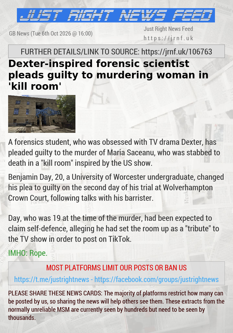 Dexter—inspired forensic scientist pleads guilty to murdering woman in ’kill room’