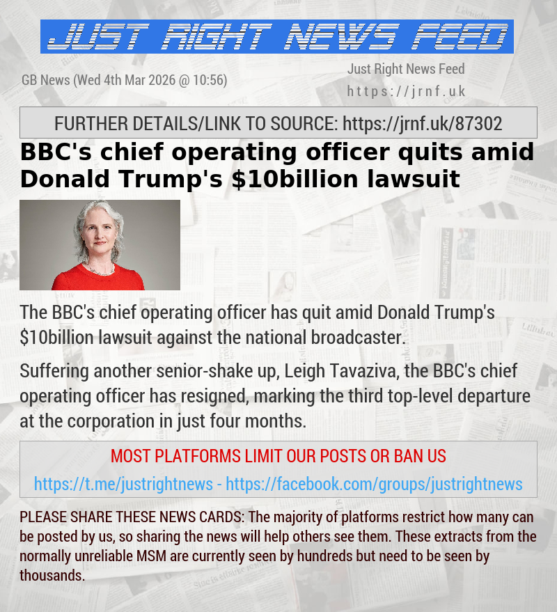 BBC’s chief operating officer quits amid Donald Trump’s $10billion lawsuit