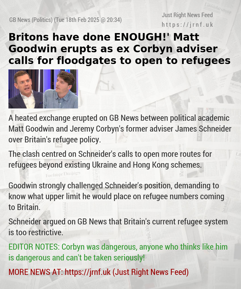 ‘Britons have done ENOUGH!’ Matt Goodwin erupts as ex—Corbyn adviser calls for floodgates to open to refugees