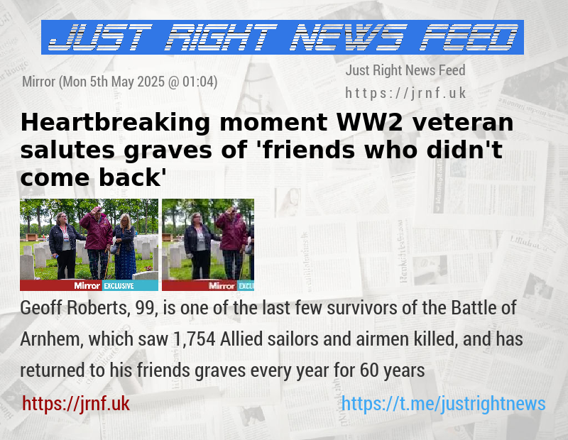 Heartbreaking moment WW2 veteran salutes graves of ’friends who didn’t come back’