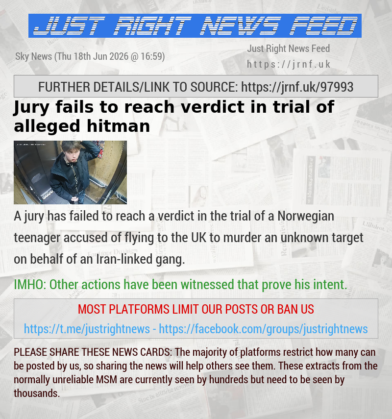 Jury fails to reach verdict in trial of alleged hitman