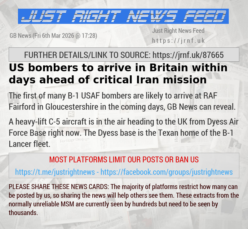 US bombers to arrive in Britain within days ahead of critical Iran mission
