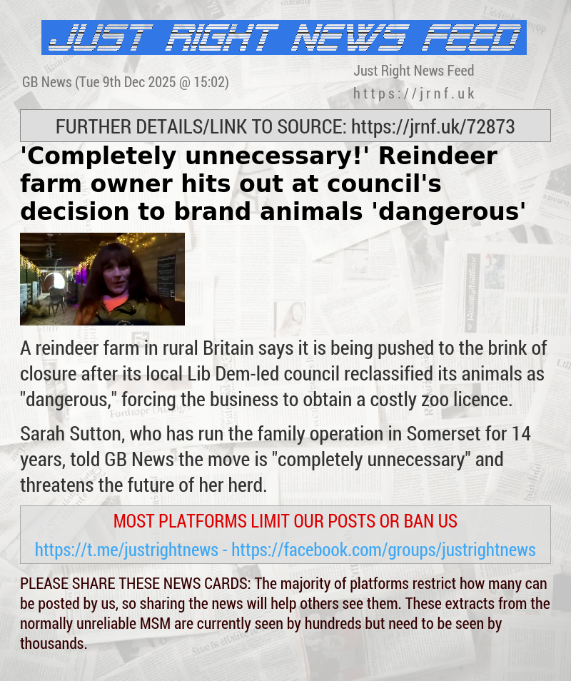 ’Completely unnecessary!’ Reindeer farm owner hits out at council’s decision to brand animals ’dangerous’