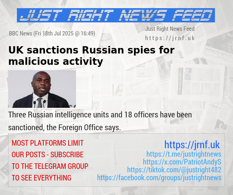 UK sanctions Russian spies for malicious activity