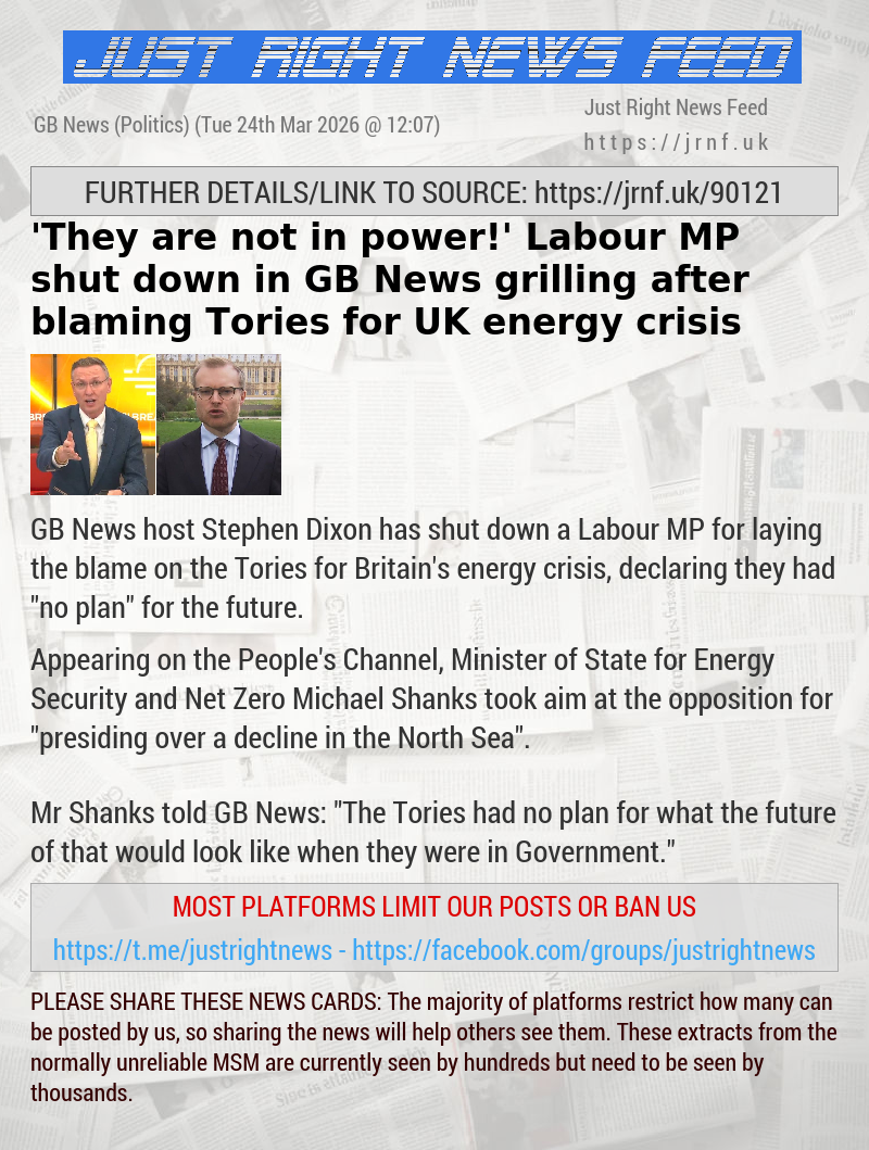 ’They are not in power!’ Labour MP shut down in GB News grilling after blaming Tories for UK energy crisis